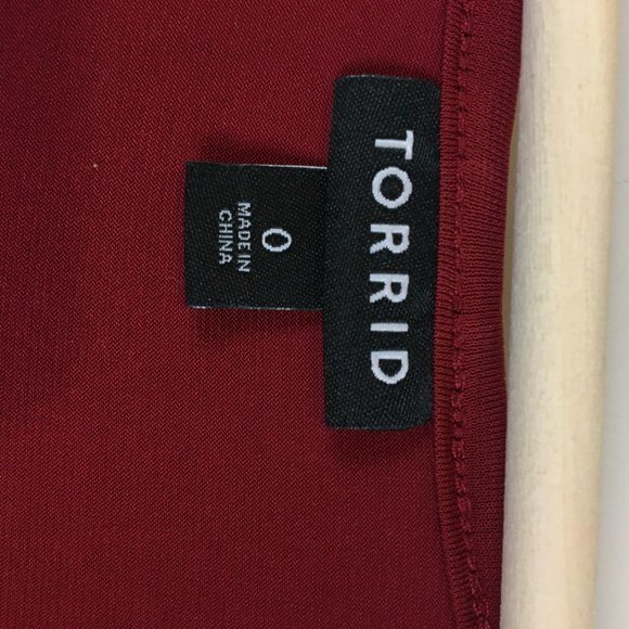 Torrid Dark Red Studio Knit Lace Babydoll Blouse 0 - Picture 6 of 8